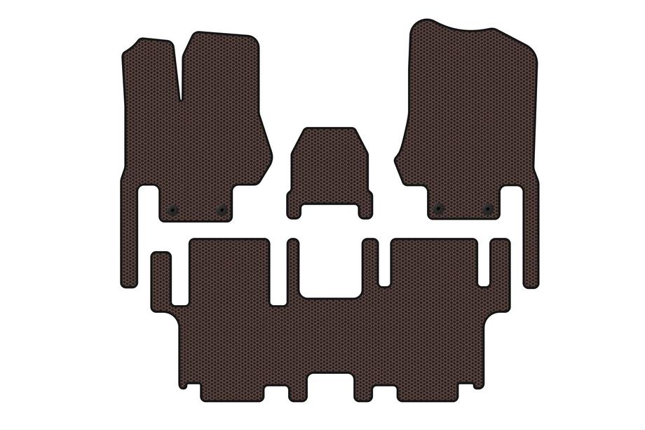 Nissan Quest 2011–2017 Carsuit gumijasti tepihi za avto (2 vrsti, 7-sedežni, rjavi) Image