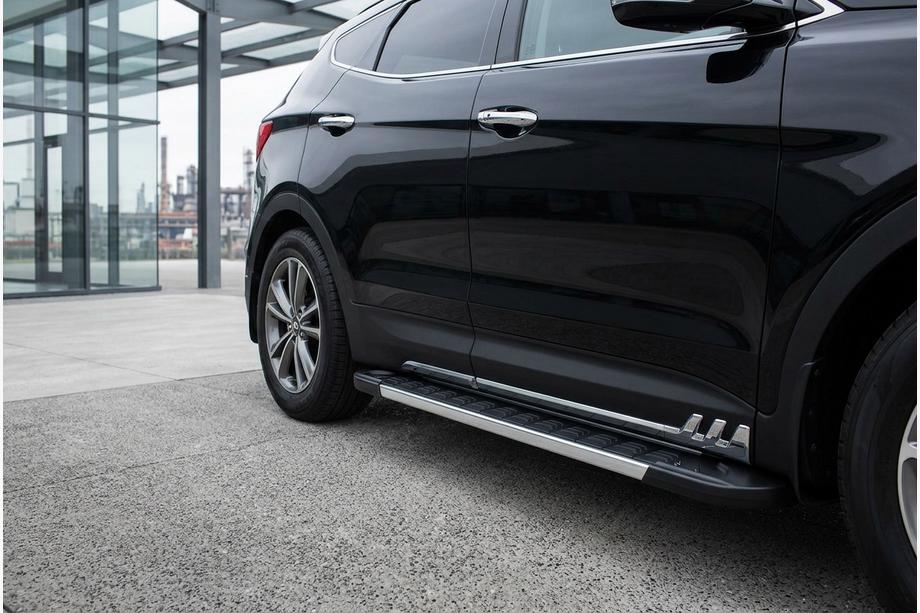 Hyundai Santa Fe 3 2012–2018 Stranske stopnice RedLine V1 (2 kos, aluminij) Image