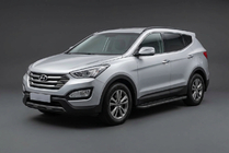 Hyundai Santa Fe 3 2012–2018 Bočne stopnice Bosphorus Black (2 kos, aluminij) fotografija 1