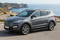 Hyundai Santa Fe 3 2012–2018 Stranske stopnice RedLine Black (2 kosa, aluminij) fotografija 1