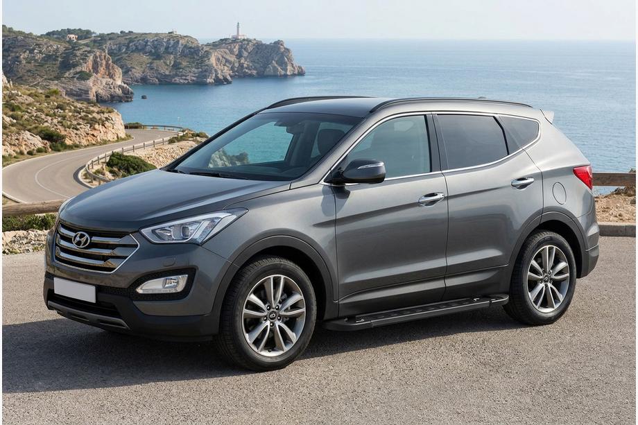 Hyundai Santa Fe 3 2012–2018 Stranske stopnice RedLine Black (2 kosa, aluminij) Image
