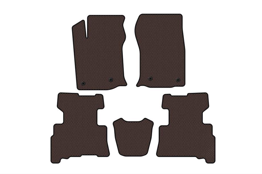 Toyota 4Runner 2009–2024 Carsuit gumijasti tepihi (2 vrsti, 2014-2024, 7-sedežni, rjava) Image
