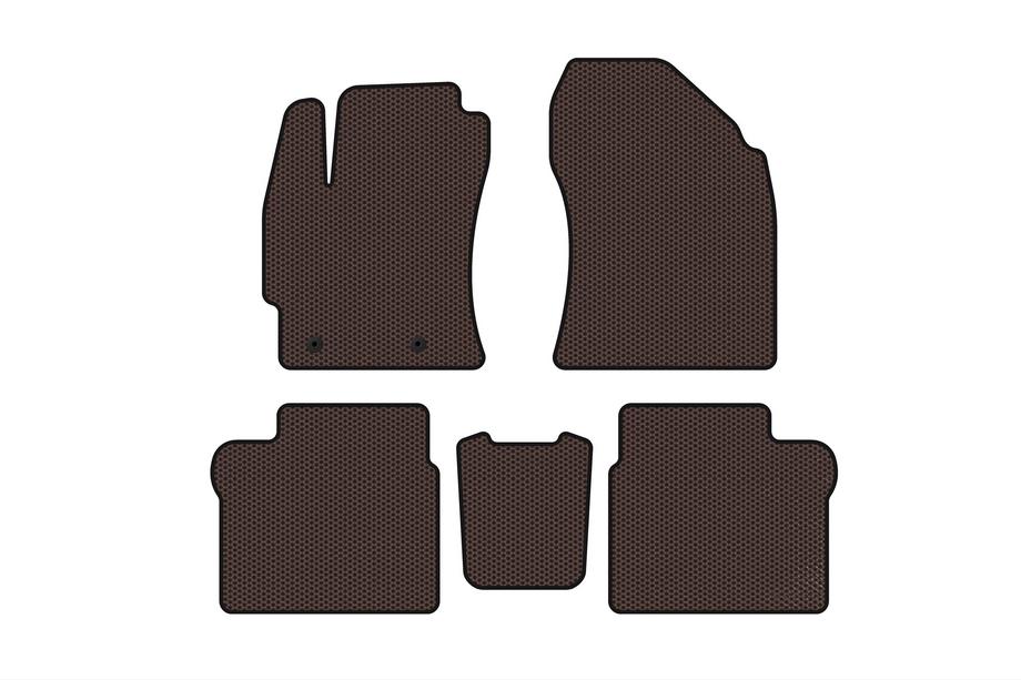Toyota Corolla 2013–2019 Gumijasti tepihi za kabino Carsuit (2016-2019, SD, rjava) Fotografija 1