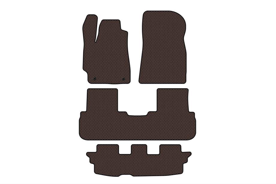 Toyota Highlander 2008–2013 Carsuit gumijaste preproge za notranjost (2 vrsti, rjave) Fotografija 1