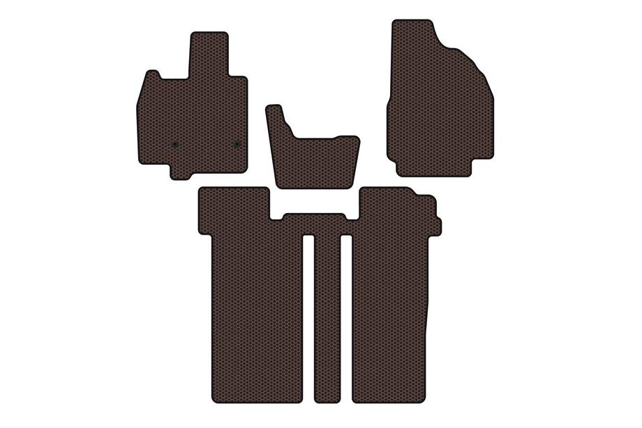 Toyota Previa 2006–2019 Gumijasti tepihi Carsuit (2 vrsti, 6-sedežni, rjavi) Image