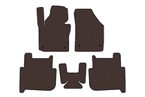 Volkswagen Touran 2003–2010 Gumijasti tepihi Carsuit (2 vrsti, 2006-2010, 7-sedežni, rjavi) fotografija 1