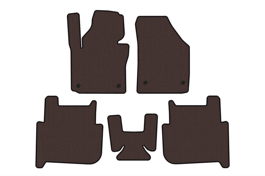 Volkswagen Touran 2003–2010 Gumijasti tepihi Carsuit (2 vrsti, 2006-2010, 7-sedežni, rjavi) Image