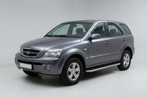 Kia Sorento I BL 2002–2009 Stranske stopnice Tayga Grey (2 kos, aluminij) fotografija 1