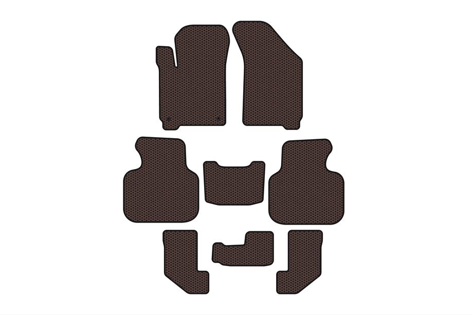 Dodge Journey 2008–2020 Gumijasti tepihi za notranjost Carsuit (2008-2011, 3 vrste, rjavi) Image