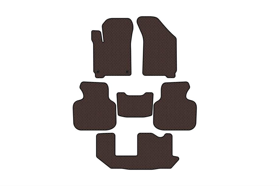 Dodge Journey 2008–2020 Gumijasti tepihi Carsuit (2011-2020, 3 vrste, 7-sedežni, rjavi) Image