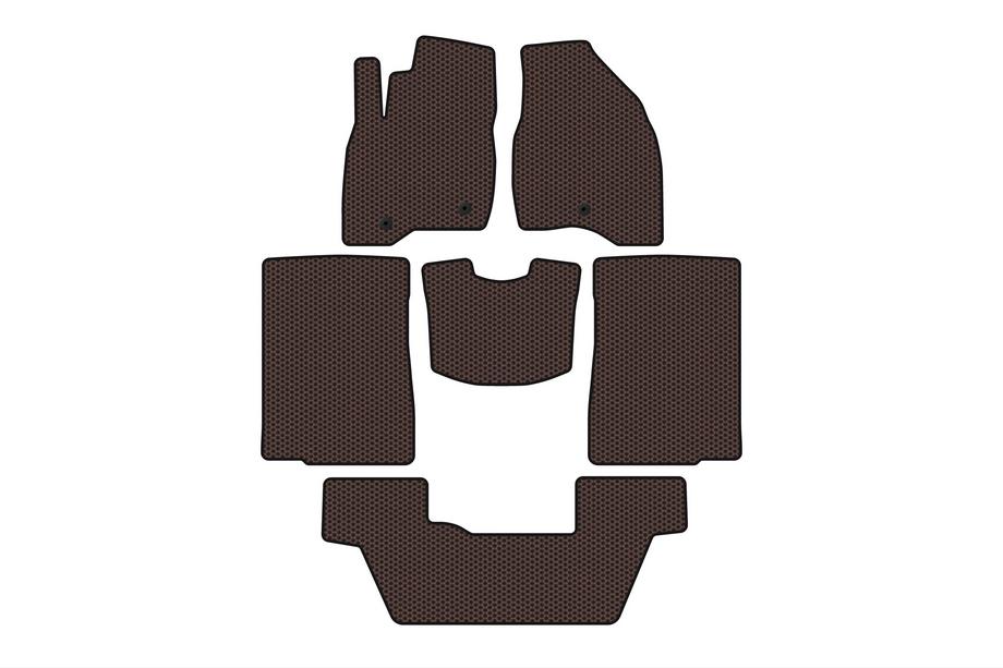Ford Explorer 2011–2019 Gumijasti tepihi Carsuit (2015-2017, 3 vrste, 7-sedežni, rjavi) Image