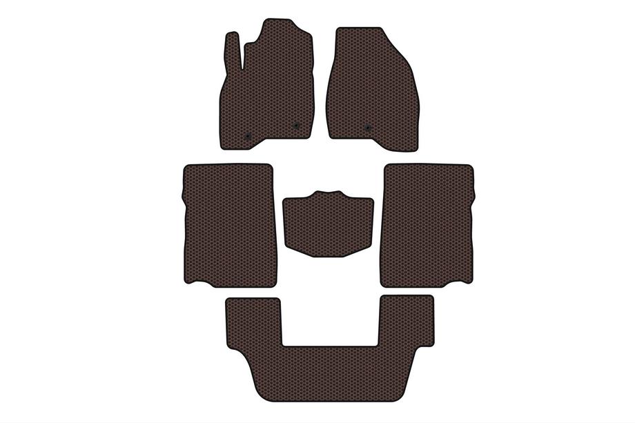 Ford Explorer 2011–2019 Gumijaste preproge Carsuit (2017-2019, 3. vrsta, 7-sedežni, rjave) Image