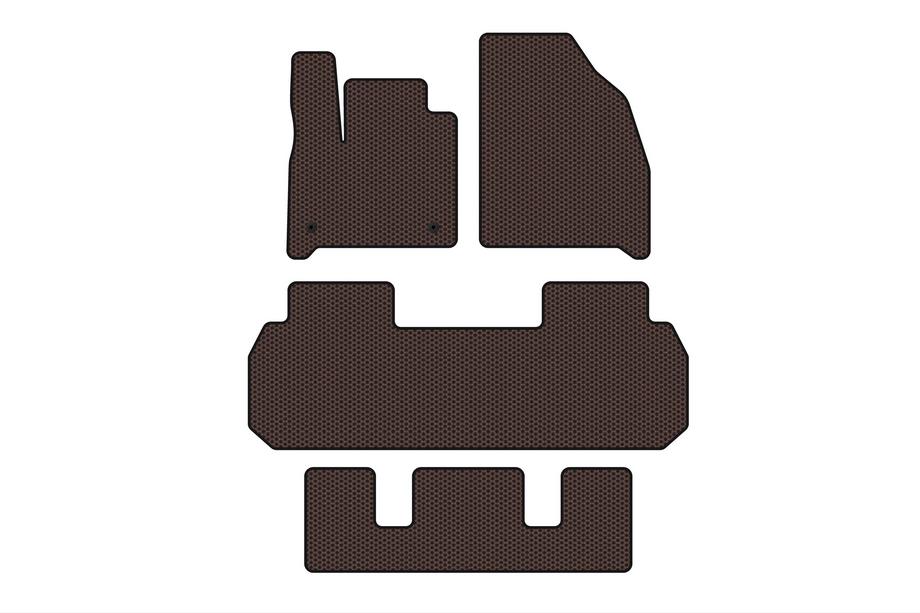Chevrolet Traverse 2017– Gumijasti tepihi Carsuit za notranjost (3 vrste, rjavi) Image