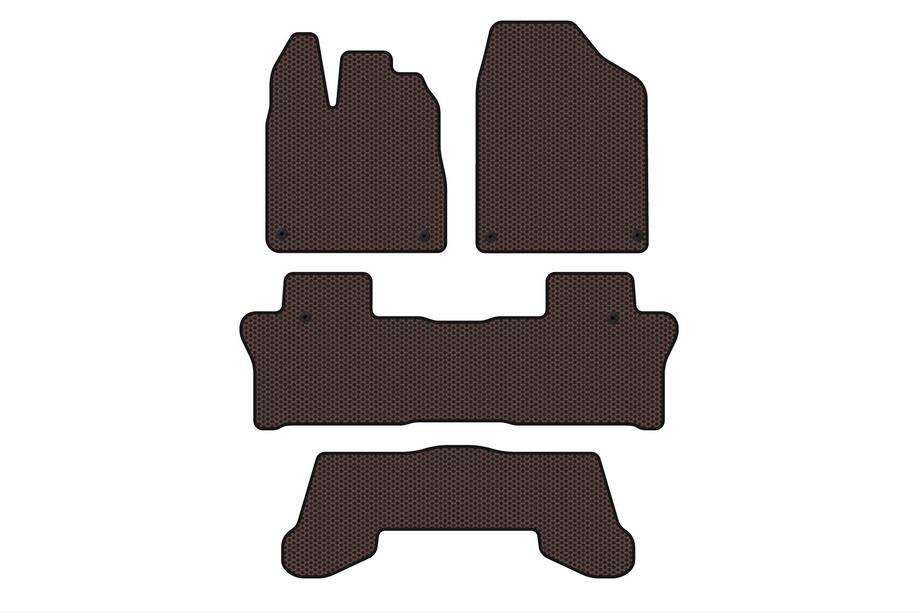 Honda Pilot 2015–2022 Gumijasti tepihi Carsuit za notranjost (3 vrste, rjavi) Image