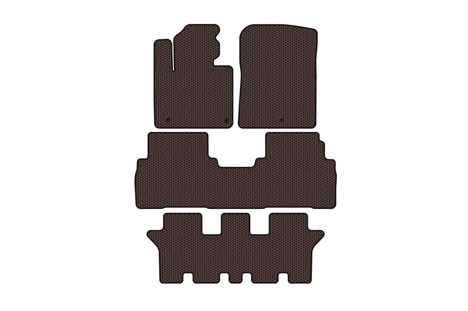 Kia Sorento III UM 2014–2020 Gumijasti tepihi Carsuit (3 vrste, 7-sedežni, rjavi) Image