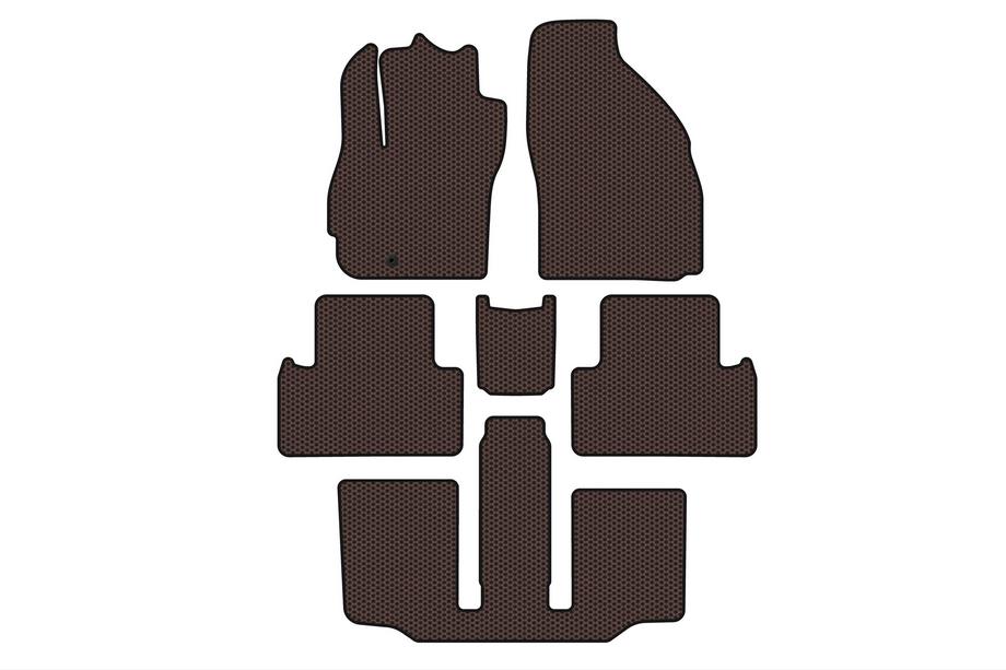 Mazda 5 2005–2009 Gumijasti tepihi Carsuit (3 vrste, 7-sedežni, rjavi) Image