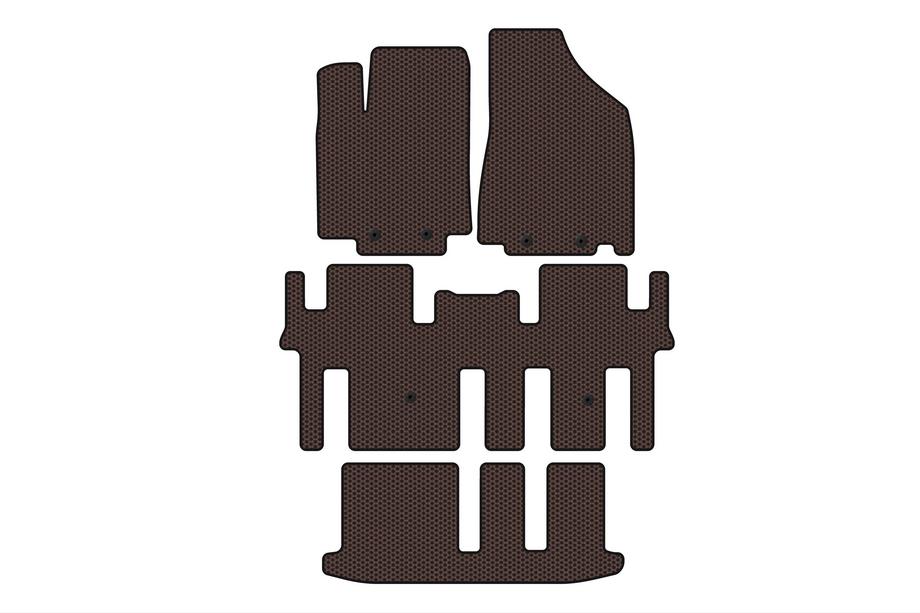 Nissan Pathfinder R52 2012–2021 Gumijasti tepihi Carsuit za notranjost (3 vrste, rjavi) Image