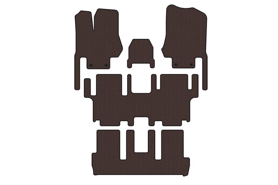 Nissan Quest 2011–2017 Gumijasti tepihi Carsuit (3 vrste, 7-sedežni, rjavi) Image