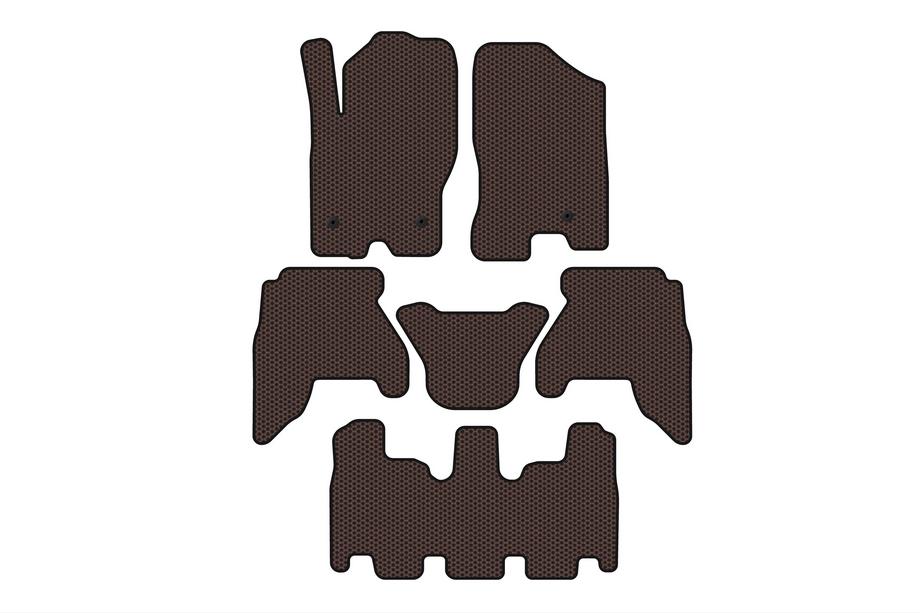 Nissan Pathfinder R51 2005–2014 Gumijasti avtomobilski tepihi Carsuit V1 (3 vrste, rjavi, 2010-2014) Image