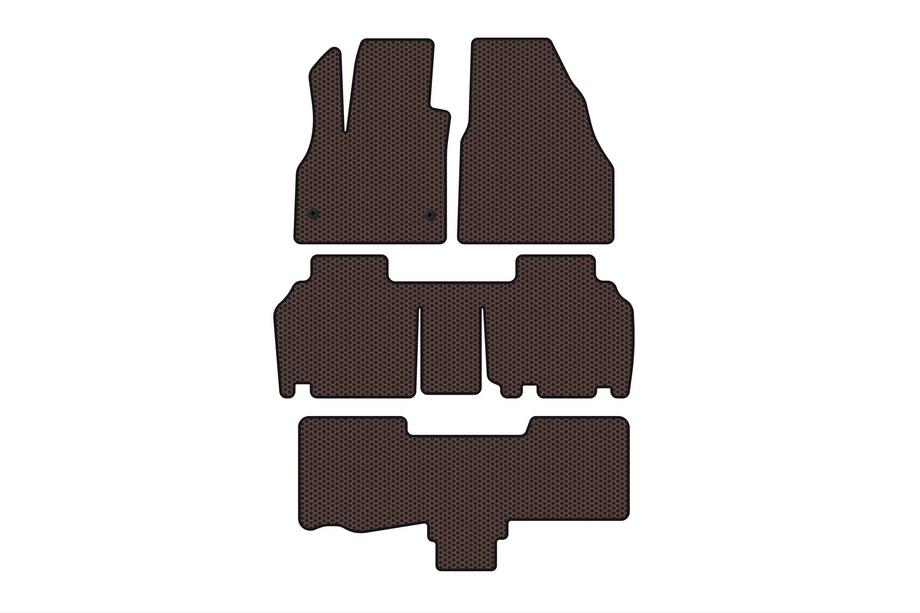Renault Kangoo 2008–2020 Gumijaste preproge Carsuit za notranjost (3 vrste, 5-vratni/7-sedežni, rjave) Image