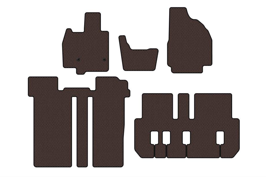 Toyota Previa 2006–2019 Gumijaste preproge Carsuit (3 vrste, 6-sedežni, rjave) Image