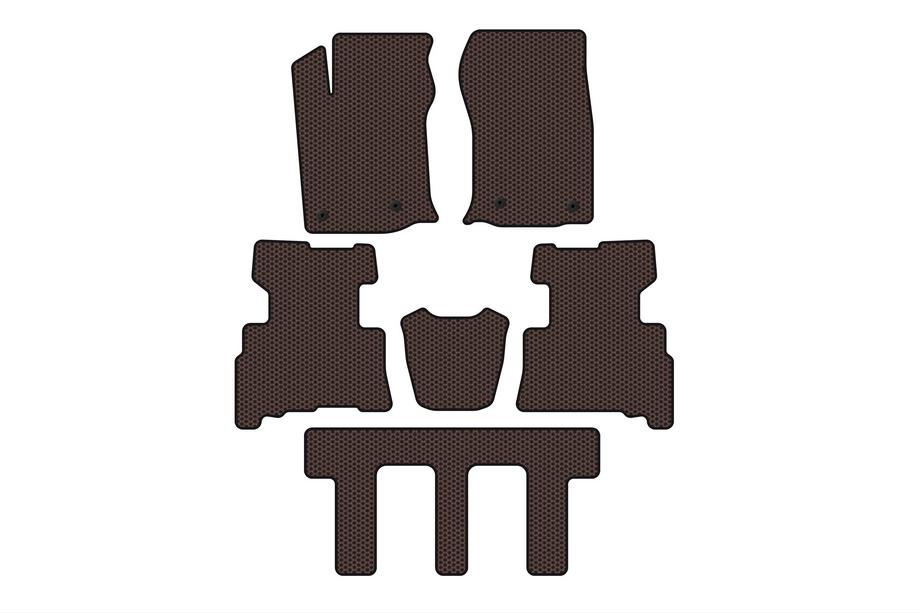 Toyota 4Runner 2009–2024 Gumijaste avto preproge Carsuit (3 vrste, 2014-2024, 7-sedežni, rjave) Fotografija 1