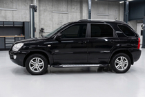 Kia Sportage 2004–2010 Stranski pragovi Line (2 kos, aluminij) fotografija 1