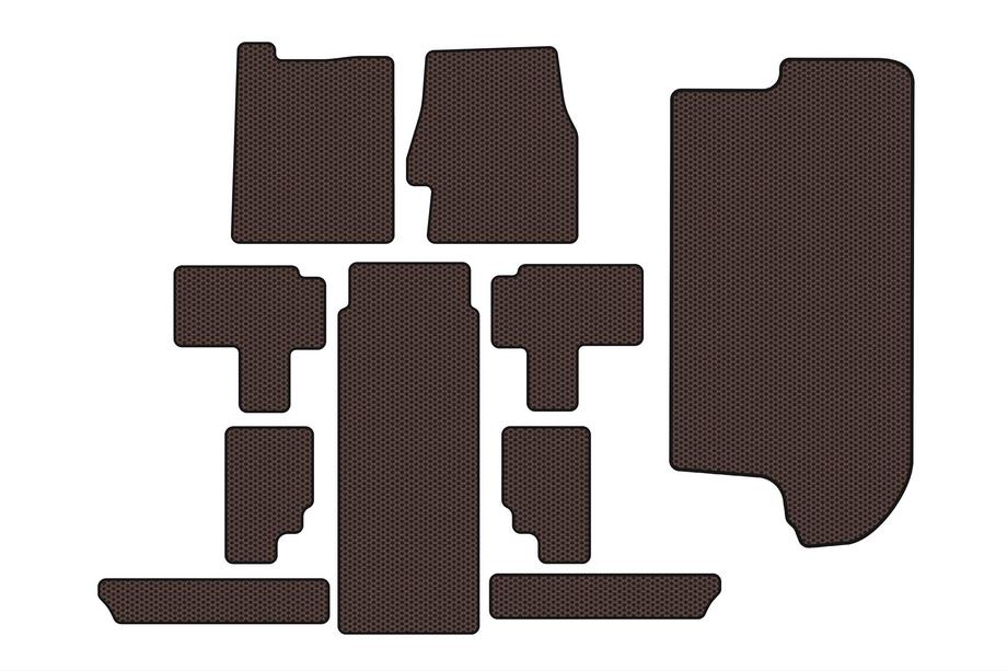 Kia Carnival 2002–2013 Gumijaste preproge za notranjost Carsuit (celoten komplet, rjave) Image