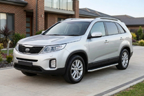 Kia Sorento II XM 2009–2014 Stranski pragovi Maydos V1 (2 kos, aluminij ↗ nerjaveče jeklo) fotografija 1