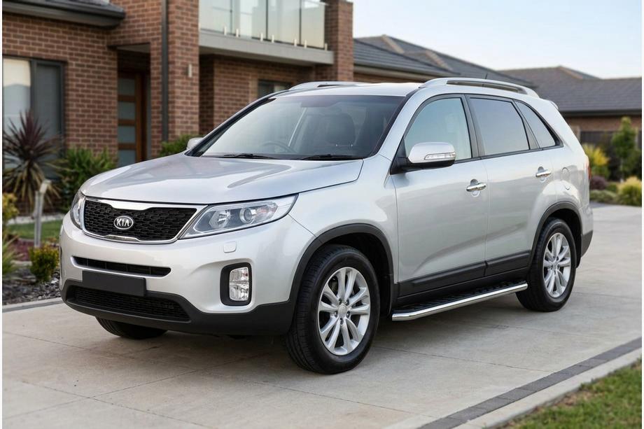 Kia Sorento II XM 2009–2014 Stranski pragovi Maydos V1 (2 kos, aluminij ↗ nerjaveče jeklo) Image