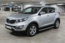 Kia Sportage 2010–2015 Stranske stopnice Tayga Grey (2 kos, aluminij) fotografija 1