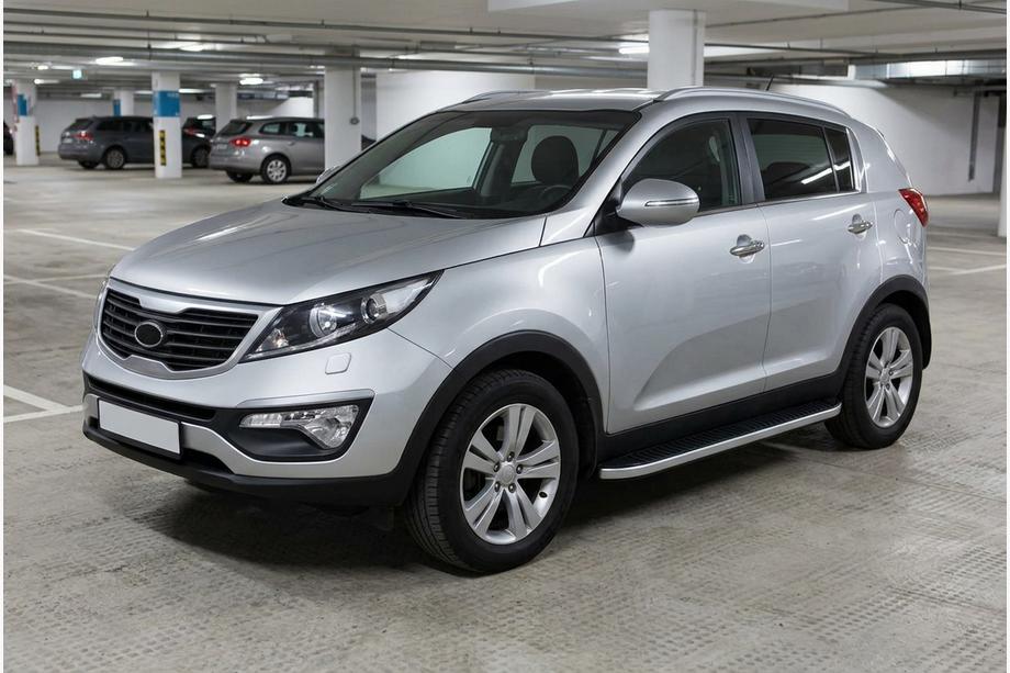 Kia Sportage 2010–2015 Stranske stopnice Tayga Grey (2 kos, aluminij) Image