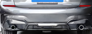 BMW serija 3 G20/G21 2018– Difuzor zadnjega odbijača (za M-Sport 2018-2022, za okrogle izpušne nastavke, ABS) fotografija 2