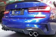 BMW serija 3 G20/G21 2018– Difuzor zadnjega odbijača (za M-Sport 2018-2022, za pravokotne izpusne zaključke, ABS) fotografija 1