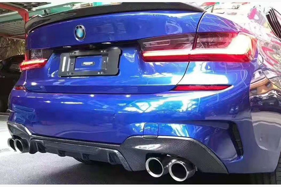 BMW serija 3 G20/G21 2018– Difuzor zadnjega odbijača (za M-Sport 2018-2022, za pravokotne izpusne zaključke, ABS) Image