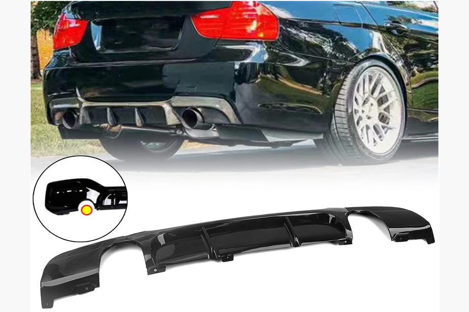 BMW serija 3 E90/E91 2005–2011 Difuzor zadnjega odbijača za obojestranski enojni izpuh (za M-Sport, ABS) Fotografija 1
