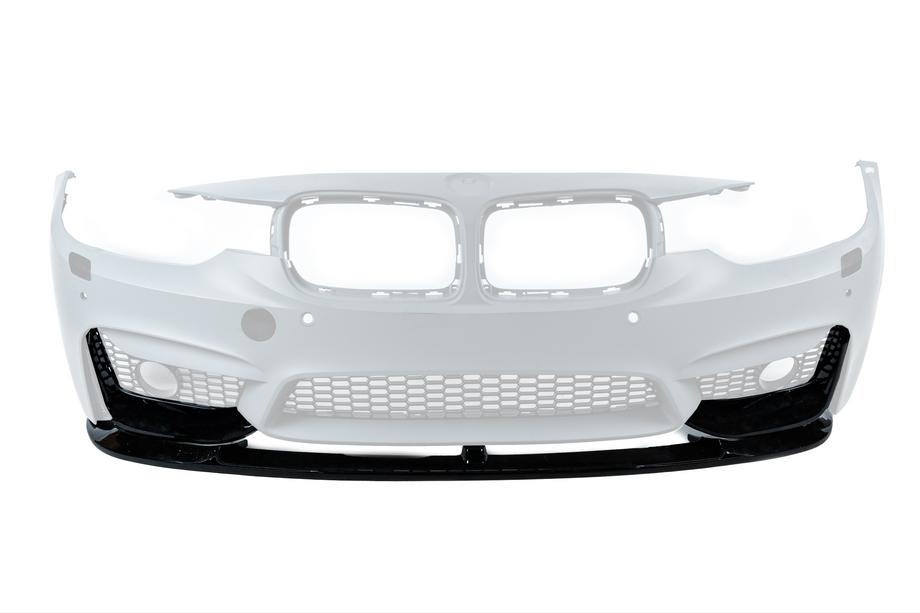 BMW serija 3 F30/F31 2012–2019 Sprednji lip spojler BM (za M3-LOOK, črna sijaj) Fotografija 2