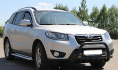 Hyundai Santa Fe 2 2006–2012 Sprednji zaščitni lok WT003 Black (nerjaveče jeklo) fotografija 5