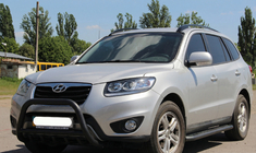 Hyundai Santa Fe 2 2006–2012 Sprednji zaščitni lok WT003 Black (nerjaveče jeklo) fotografija 4