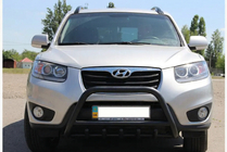 Hyundai Santa Fe 2 2006–2012 Sprednji zaščitni lok WT003 Black (nerjaveče jeklo) fotografija 1