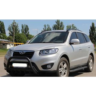 Sprednji zaščitni lok WT003 Black (nerjaveče jeklo) Hyundai Santa Fe 2 2006–2012 fotografija 4