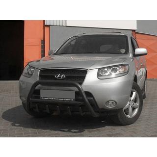Sprednji zaščitni lok WT003 Black (nerjaveče jeklo) Hyundai Santa Fe 2 2006–2012 fotografija 3