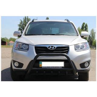 Sprednji zaščitni lok WT003 Black (nerjaveče jeklo) Hyundai Santa Fe 2 2006–2012 fotografija 1