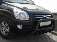 Kia Sportage 2004–2010 Sprednji zaščitni lok WT003 Black (nerjaveče jeklo) fotografija 5