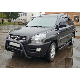 Sprednji zaščitni lok WT003 Black (nerjaveče jeklo) Kia Sportage 2004–2010 fotografija 4
