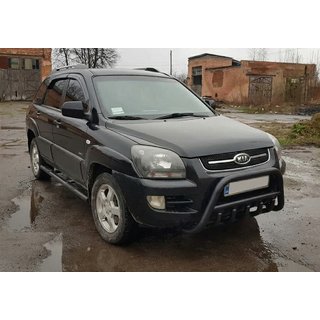 Sprednji zaščitni lok WT003 Black (nerjaveče jeklo) Kia Sportage 2004–2010 fotografija 3
