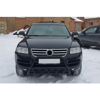 Kenguru zaščitni lok WT003 Black Special (nerjaveče jeklo) Volkswagen Touareg 2002–2010 fotografija 1