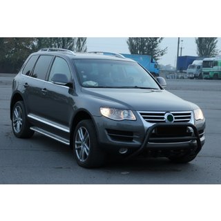 Kenguru zaščitni lok WT003 Black Special (nerjaveče jeklo) Volkswagen Touareg 2002–2010 fotografija 3