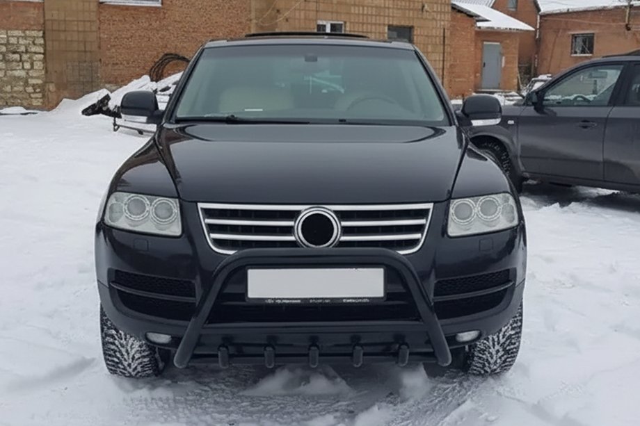 Volkswagen Touareg 2002–2010 Kenguru zaščitni lok WT003 Black Special (nerjaveče jeklo) Fotografija 1