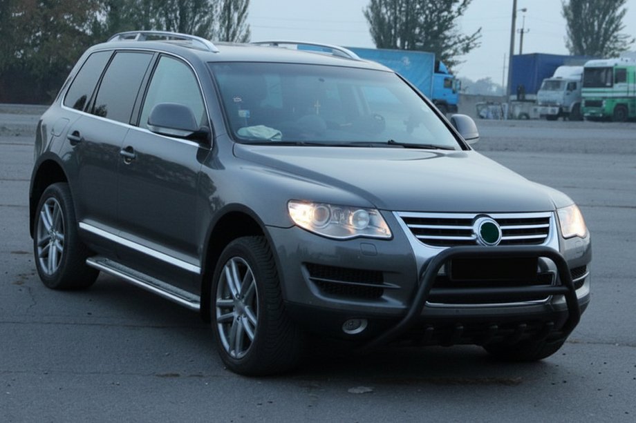 Volkswagen Touareg 2002–2010 Kenguru zaščitni lok WT003 Black Special (nerjaveče jeklo) Fotografija 3